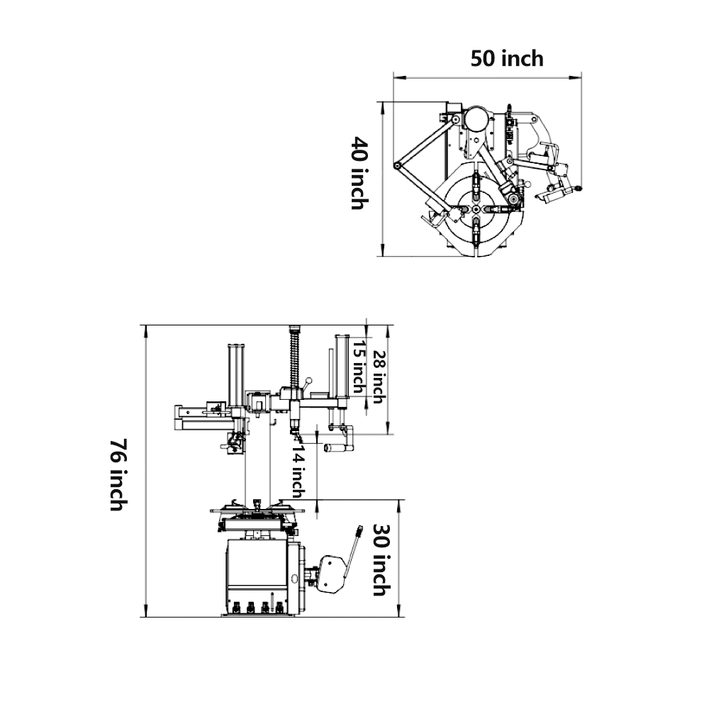 KT-T830 Wheel Clamp Tire Changer Machine