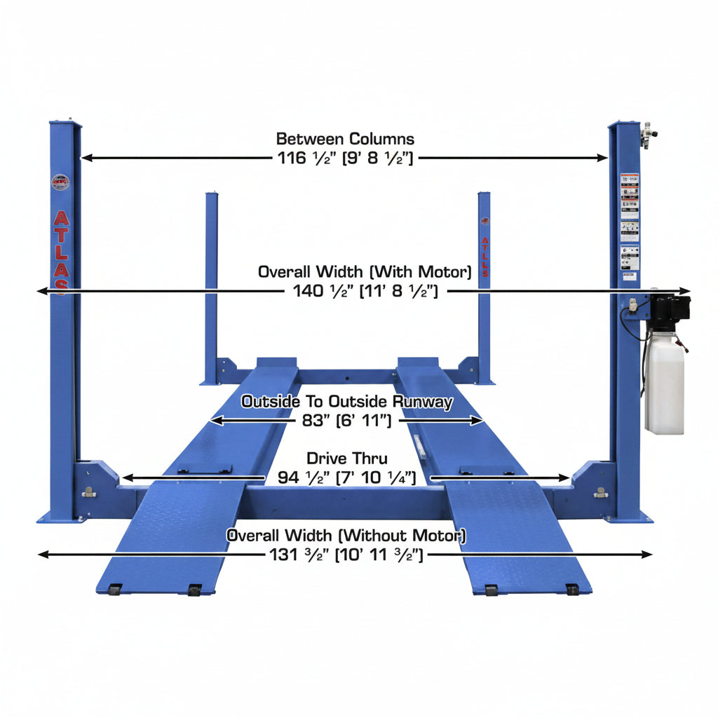 Atlas Platinum 14,000 lb Certified 4-Post Lift